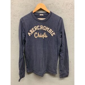 Abercrombie & Fitch Men's Muscle Sweatshirt Size Medium Navy Blue Chiefs Graphic